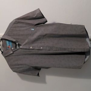 Chubbies gray button shirt with palm trees medium